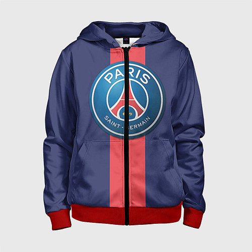 Детская толстовка на молнии Paris Saint-German / 3D-Красный – фото 1