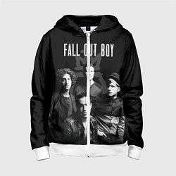 Толстовка на молнии детская Fall out boy band, цвет: 3D-белый