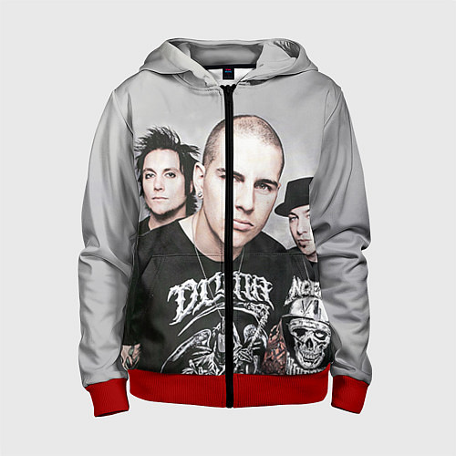 Детская толстовка на молнии Avenged Sevenfold / 3D-Красный – фото 1