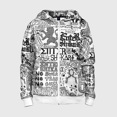 Детская толстовка на молнии Enter Shikari: Words / 3D-Белый – фото 1