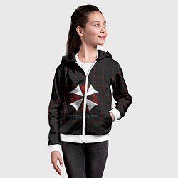 Толстовка на молнии детская Umbrella Corporation - 2, цвет: 3D-белый — фото 2
