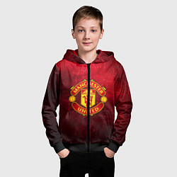 Толстовка на молнии детская Манчестер Юнайтед, цвет: 3D-черный — фото 2
