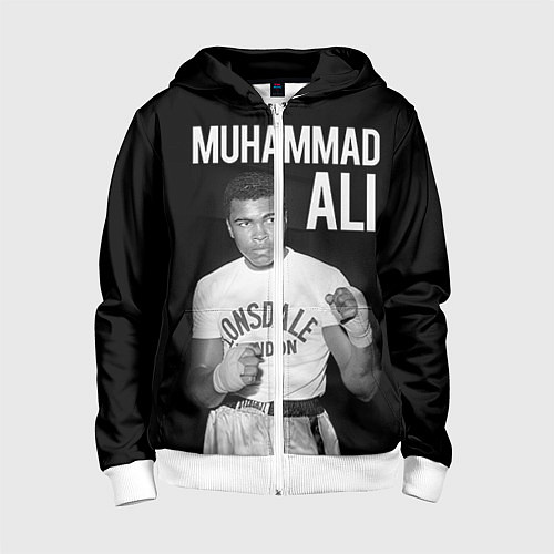 Детская толстовка на молнии Muhammad Ali / 3D-Белый – фото 1