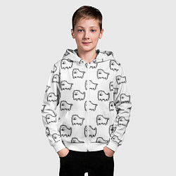 Толстовка на молнии детская Undertale Annoying dog white, цвет: 3D-белый — фото 2