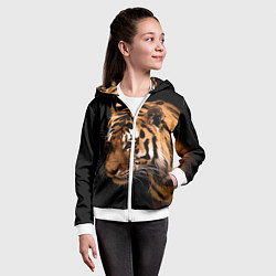 Толстовка на молнии детская Тигрица, цвет: 3D-белый — фото 2