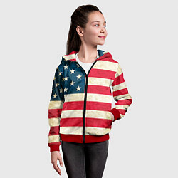 Толстовка на молнии детская США, цвет: 3D-красный — фото 2