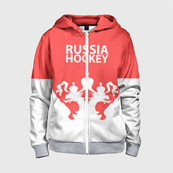 Толстовка на молнии детская Russia Hockey, цвет: 3D-меланж