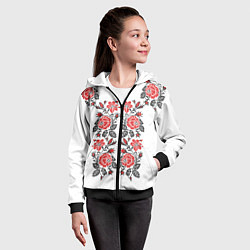 Толстовка на молнии детская Вышивка 28, цвет: 3D-черный — фото 2