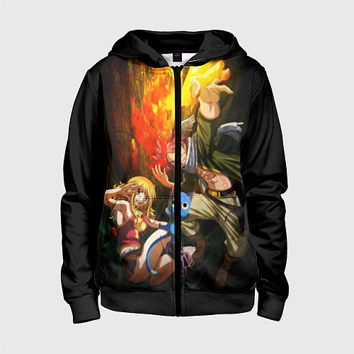 Детская толстовка на молнии Fairy tail / 3D-Черный – фото 1