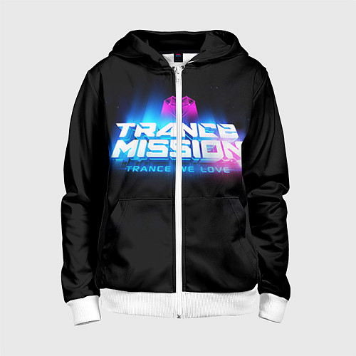 Детская толстовка на молнии Trancemission: Trance we love / 3D-Белый – фото 1