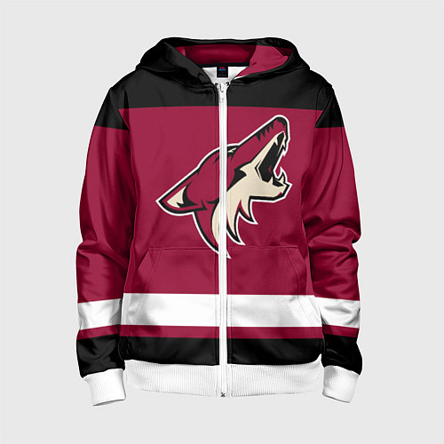 Детская толстовка на молнии Arizona Coyotes / 3D-Белый – фото 1