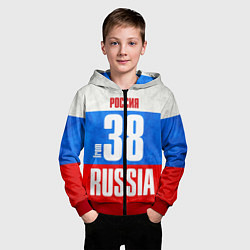Толстовка на молнии детская Russia: from 38 цвета 3D-красный — фото 2