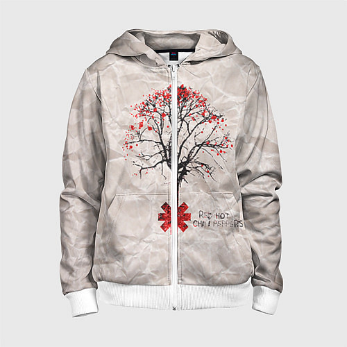 Детская толстовка на молнии RHCP: Red Tree / 3D-Белый – фото 1