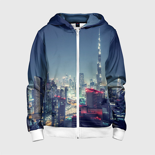 Детская толстовка на молнии Дубай / 3D-Белый – фото 1