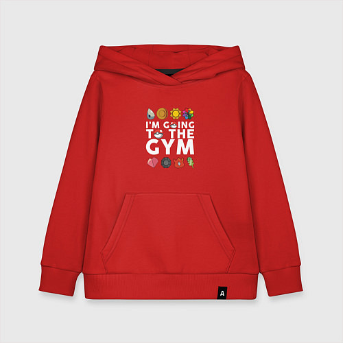 Детская толстовка-худи Pokemon Im going to the gym (white) / Красный – фото 1