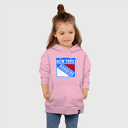 Толстовка детская хлопковая New York Rangers цвета светло-розовый — фото 2