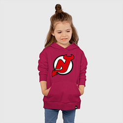 Толстовка детская хлопковая New Jersey Devils, цвет: маджента — фото 2