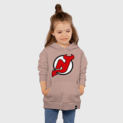 Толстовка детская хлопковая New Jersey Devils, цвет: пыльно-розовый — фото 2