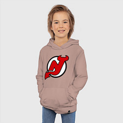 Толстовка детская хлопковая New Jersey Devils, цвет: пыльно-розовый — фото 2