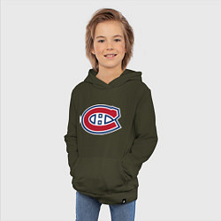 Толстовка детская хлопковая Montreal Canadiens, цвет: хаки — фото 2
