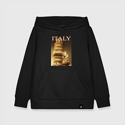Толстовка детская хлопковая Leaning tower of Pisa, цвет: черный