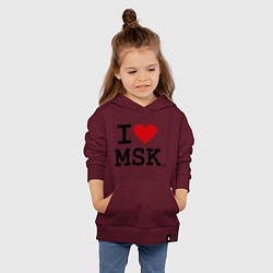 Толстовка детская хлопковая I love MSK, цвет: меланж-бордовый — фото 2