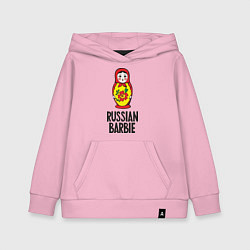 Толстовка детская хлопковая Russian Barbie, цвет: светло-розовый