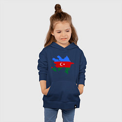 Толстовка детская хлопковая Azerbaijan map, цвет: тёмно-синий — фото 2