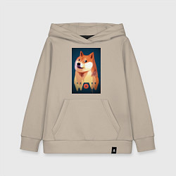 Толстовка детская хлопковая Wow Doge, цвет: миндальный