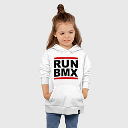 Толстовка детская хлопковая RUN BMX цвета белый — фото 2