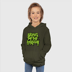 Толстовка детская хлопковая Bring me the horizon, цвет: хаки — фото 2
