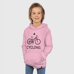 Толстовка детская хлопковая I love cycling, цвет: светло-розовый — фото 2