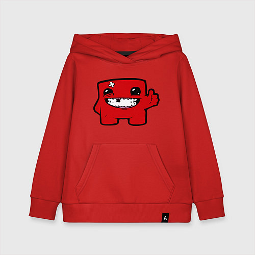 Детская толстовка-худи Super Meat Boy / Красный – фото 1