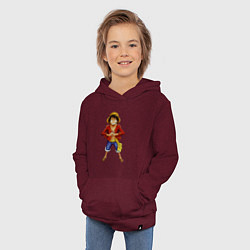 Толстовка детская хлопковая Ван-Пис, цвет: меланж-бордовый — фото 2