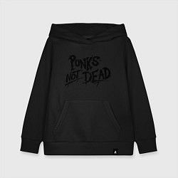 Толстовка детская хлопковая Punks not dead, цвет: черный