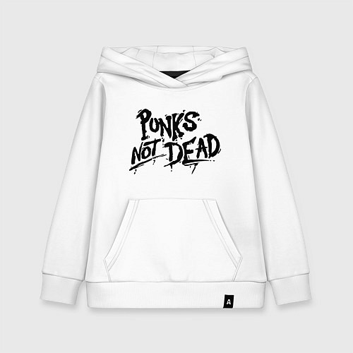 Детская толстовка-худи Punks not dead / Белый – фото 1