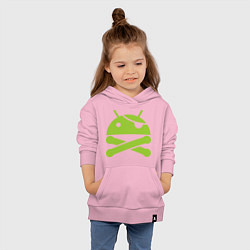 Толстовка детская хлопковая Android super user, цвет: светло-розовый — фото 2