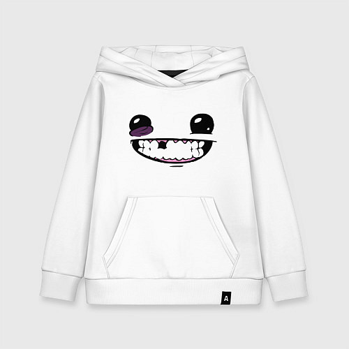 Детская толстовка-худи Super Meat Boy: Face / Белый – фото 1