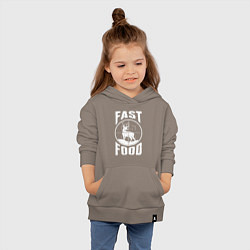 Толстовка детская хлопковая FAST FOOD олень в прицеле, цвет: утренний латте — фото 2