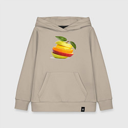 Толстовка детская хлопковая Мега яблоко, цвет: миндальный