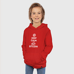 Толстовка детская хлопковая Keep Calm & Buy Bitcoin, цвет: красный — фото 2