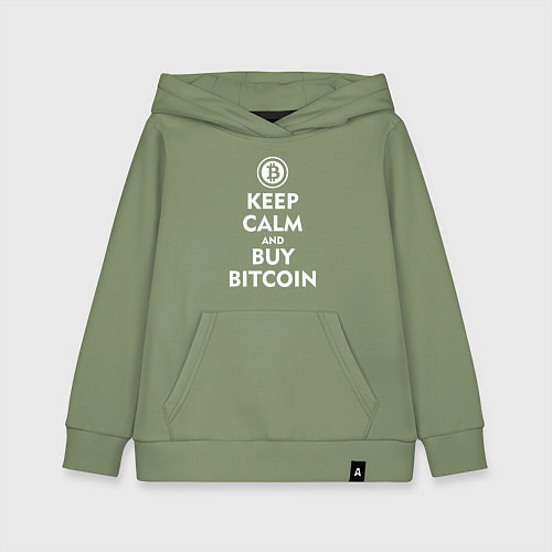 Детская толстовка-худи Keep Calm & Buy Bitcoin / Авокадо – фото 1