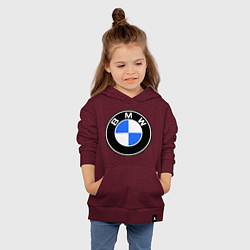 Толстовка детская хлопковая Logo BMW, цвет: меланж-бордовый — фото 2