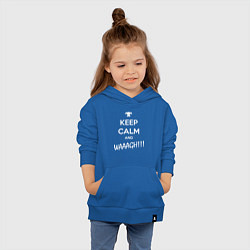 Толстовка детская хлопковая Keep Calm & WAAAGH, цвет: синий — фото 2