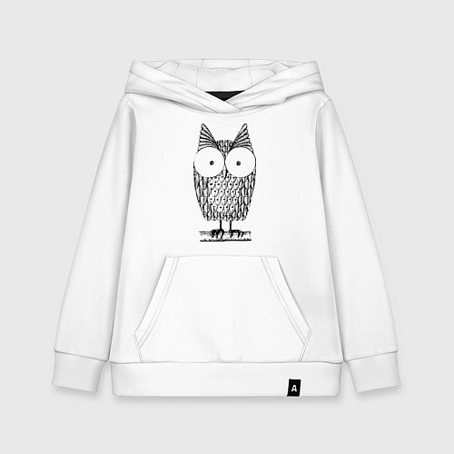 Детская толстовка-худи Owl grafic / Белый – фото 1