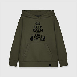 Детская толстовка-худи Keep Calm & Love Cats