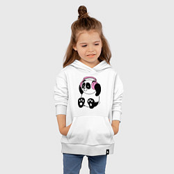 Толстовка детская хлопковая Panda in headphones панда в наушниках, цвет: белый — фото 2