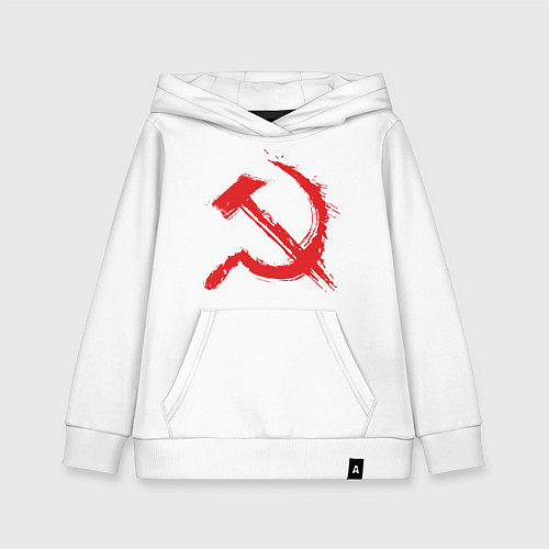 Детская толстовка-худи Cерп и молот / Белый – фото 1