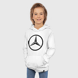 Толстовка детская хлопковая Mercedes-Benz logo, цвет: белый — фото 2
