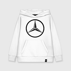 Толстовка детская хлопковая Mercedes-Benz logo, цвет: белый